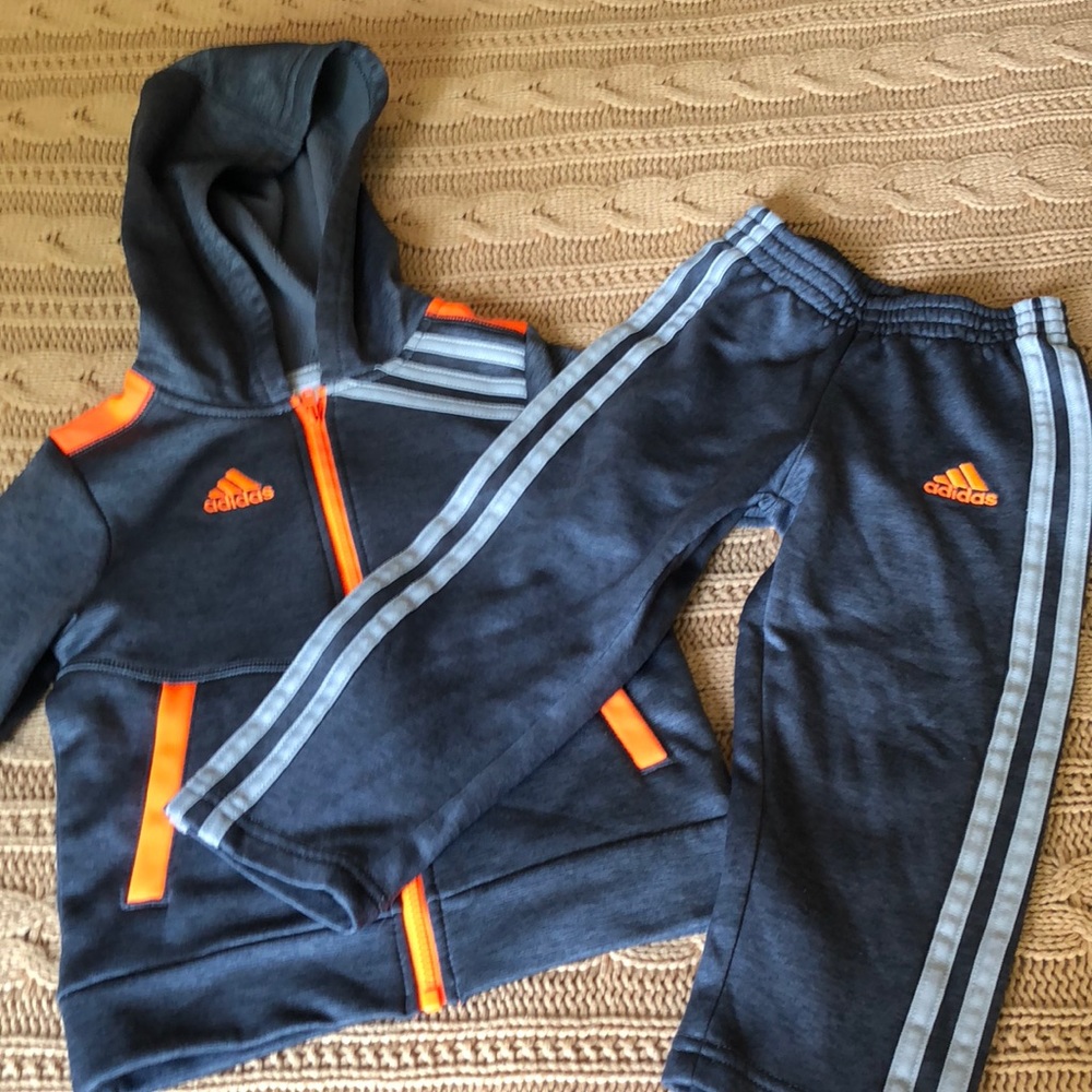 2at Gray and Orange Adidas Sports Set